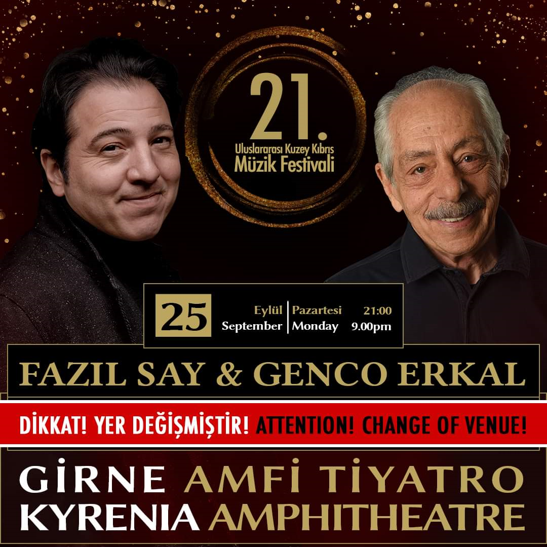 Концерт FAZIL SAY & GENCO ERKAL перенесен в Кирению Концерт FAZIL SAY & GENCO ERKAL перенесен в Кирению